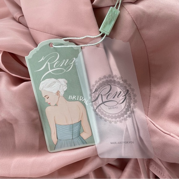 Renz Bridal Women's Dusty Pink Ruffle Formal Maxi Length Dress Size XS, NWT! - Picture 6 of 9